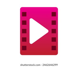 Video Player Logo-Vektorillustration. Symbol, Player, Medien, Radio, Video, Streaming, Musik, Multimedia, TV. Kann für Logo, Infografik, Banner, Poster, Webdesign verwendet werden. Isoliert auf weißem Hintergrund.