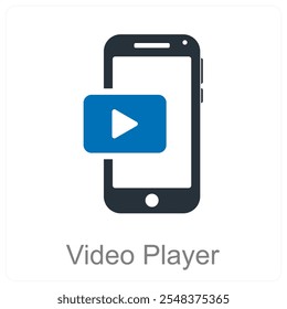 Conceito de Player de Vídeo e ícone de mídia