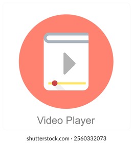 Video Player and media icon concept