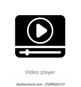 Video Player and media icon concept