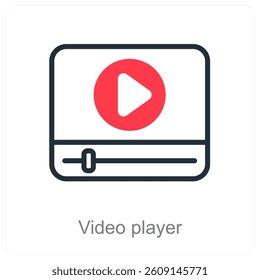 Video Player and media icon concept