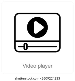 Video Player and media icon concept