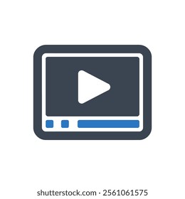 Video Player Media Icon On White Background