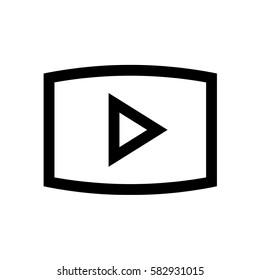 Video player mini line, icon, background and graphic. The icon is black and white, linear  flat, vector, pixel perfect, minimal, suitable for web and print. 