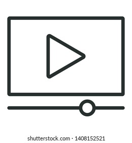 video player - minimal line web icon. simple vector illustration. concept for infographic, website or app.