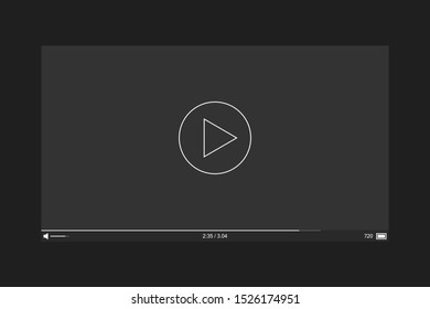 Video player minimal style, dark theme.