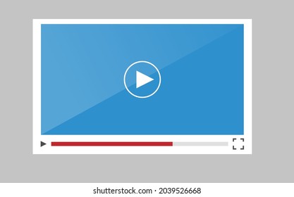 Video player for mobile applications and websites. Flat vector illustration template.