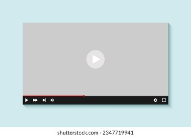 Video player mockup design template fit for web video play screen interface