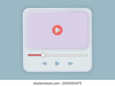 Video player mockup. Online video player template for web. Media Player interface