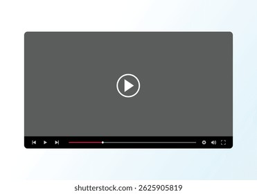 Video player mockup vetor no fundo de luz para o site, design de interface de aplicativo e desenvolvimento
