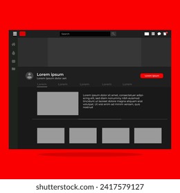 Video player modern. Views, play, pause Vector illustration. Netflix. UI. UX. User interface user experience. Youtube