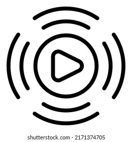 Video player monetize icon outline vector. Data blog. Database app