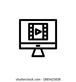 Video player monitor icon. Music and video multimedia icons. Vector