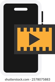 Video Player Multimedia Icon Vector Flat Illustration