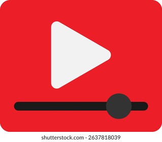  Video Player Multimedia Icon Vector Flat Illustration