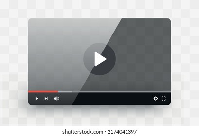 Video player. Video multimedia player mockup. Modern video player. Stock vector. Vector illustration.