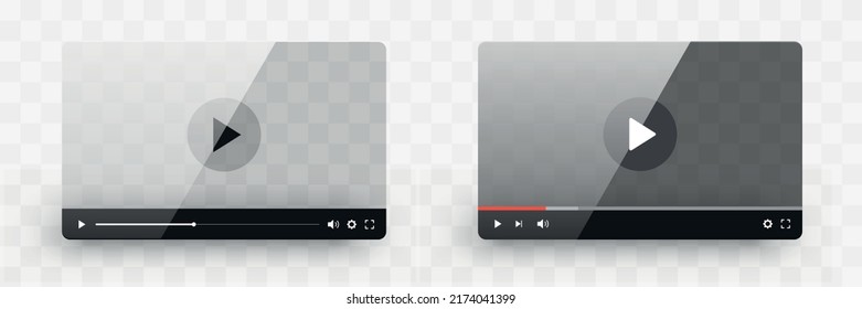 Video player. Video multimedia player mockup. Modern video player. Stock vector. Vector illustration.