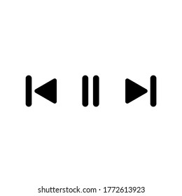 Video Player  Music player  Interface Buttons On White Background