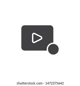 Video player notification vector icon. filled flat sign for mobile concept and web design. Play button notice glyph icon. Symbol, logo illustration. Vector graphics