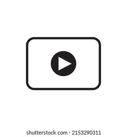 Video player on white background. Film and tape. Vector drawing.