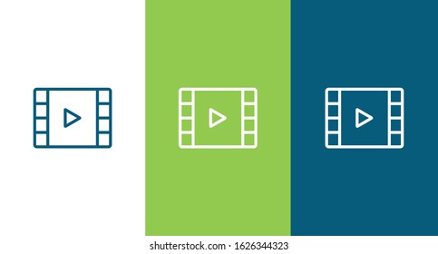 Video player outline icon illustration isolated vector sign symbol