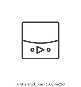 Video player outline icon. linear style sign for mobile concept and web design. Music Player simple line vector icon. Symbol, logo illustration. Pixel perfect vector graphics