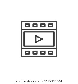 Video player outline icon. linear style sign for mobile concept and web design. media player simple line vector icon. Symbol, logo illustration. Pixel perfect vector graphics