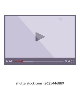 O player de vídeo está pausado, exibindo um botão de reprodução com uma barra de progresso e outros controles de vídeo