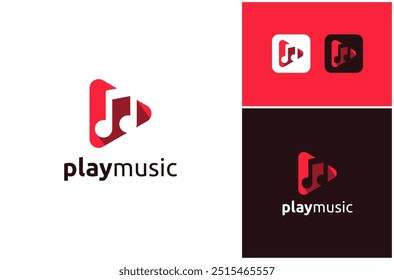 Video Player Play Button Media Music Musical Sound Song Melody Vector Logo Design Illustration