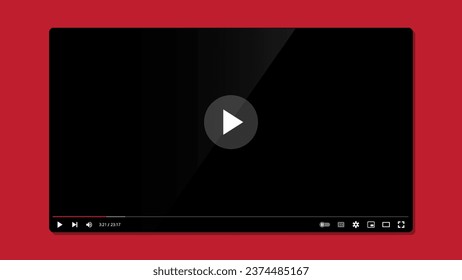 Video player with play button on the screen of the tablet. Vector illustration