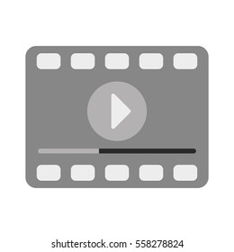 video player with play button over white background. entertainment and technology design. vector illustration