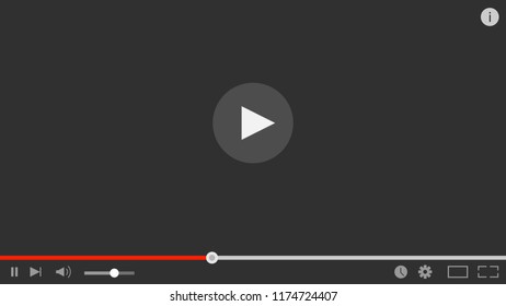 video player with play button. Vector of video player . EPS10 compatible