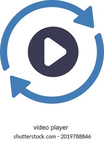 Video Player or Play Icon Concept 