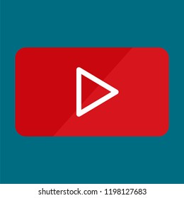 Video player play icon. Flat illustration of video player play vector icon for web design