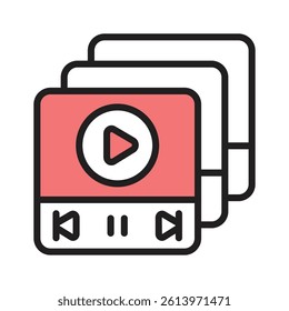 A video player playing content, symbolizing streaming and digital media