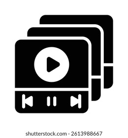 A video player playing content, symbolizing streaming and digital media
