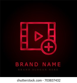 Video player red chromium metallic logo