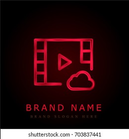 Video player red chromium metallic logo