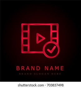 Video player red chromium metallic logo