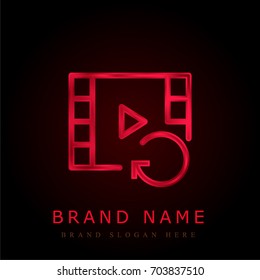 Video player red chromium metallic logo