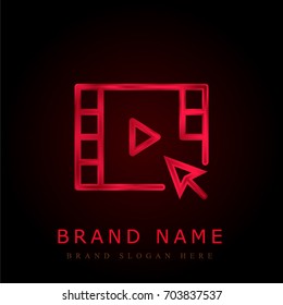 Video player red chromium metallic logo