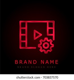Video player red chromium metallic logo