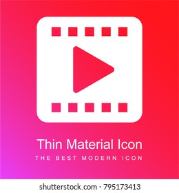 Video player red and pink gradient material white icon minimal design