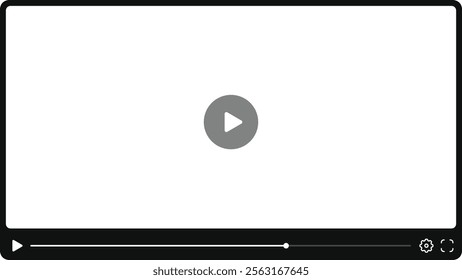 video player screen template, mobile video player. Video player mockup