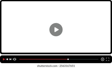 video player screen template, mobile video player. Video player mockup