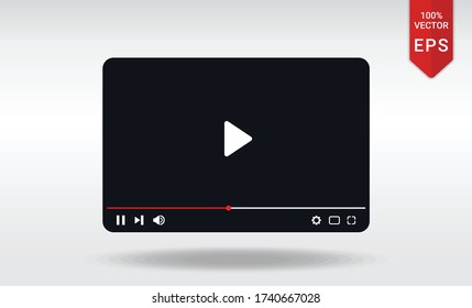 video player screen ui vector template