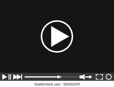 Video Player Screen. Vector