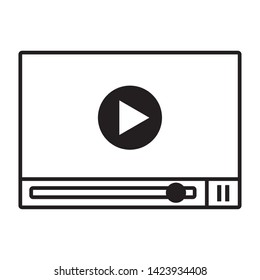 video player screen website white background vector illustration