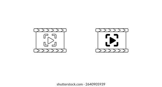 video player set icon with white background vector stock illustration