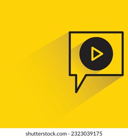 video player with shadow on yellow background